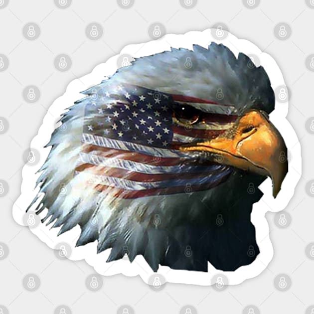 AMERICAN FLAG BALD EAGLE PATRIOTIC Sticker by colormecolorado